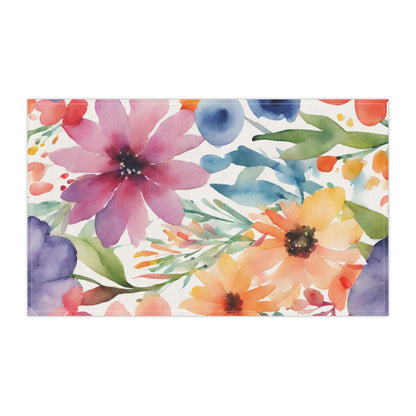 Floral Watercolor Kitchen Towel - Colorful Flower Kitchen Towel - Aurora Corner Shop