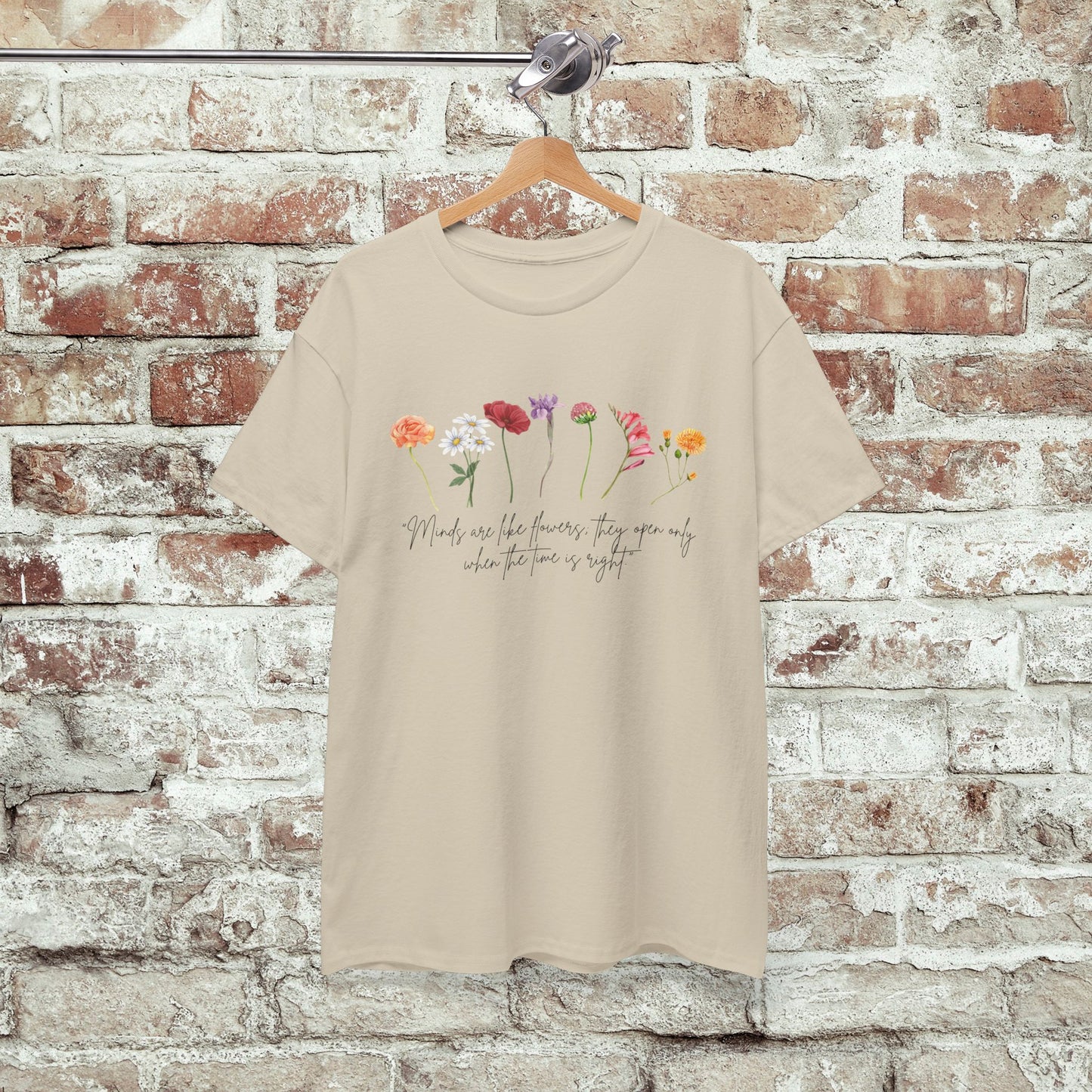 Dainty floral tee with inspirational quote - Cotton T-shirt - Watercolor flowers