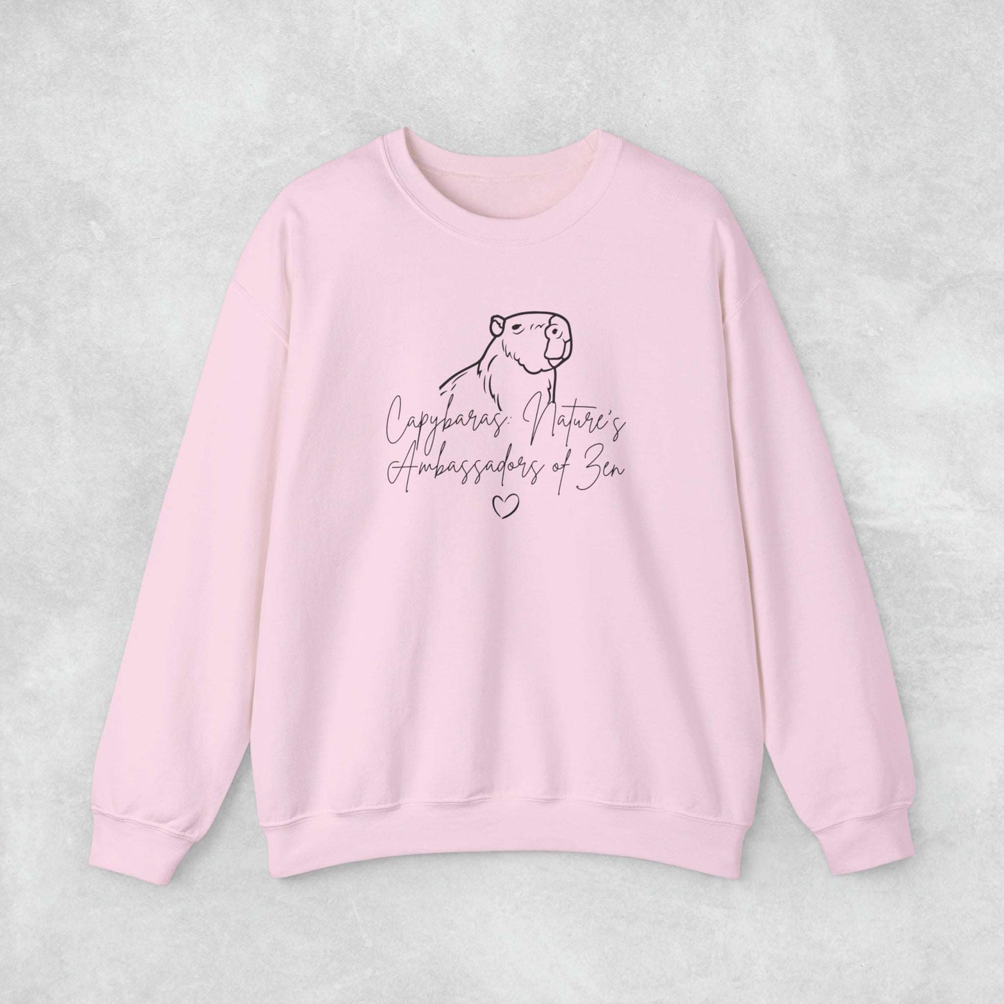 Capybaras: Nature's Ambassadors of Zen Crewneck Sweatshirt - Aurora Corner Shop