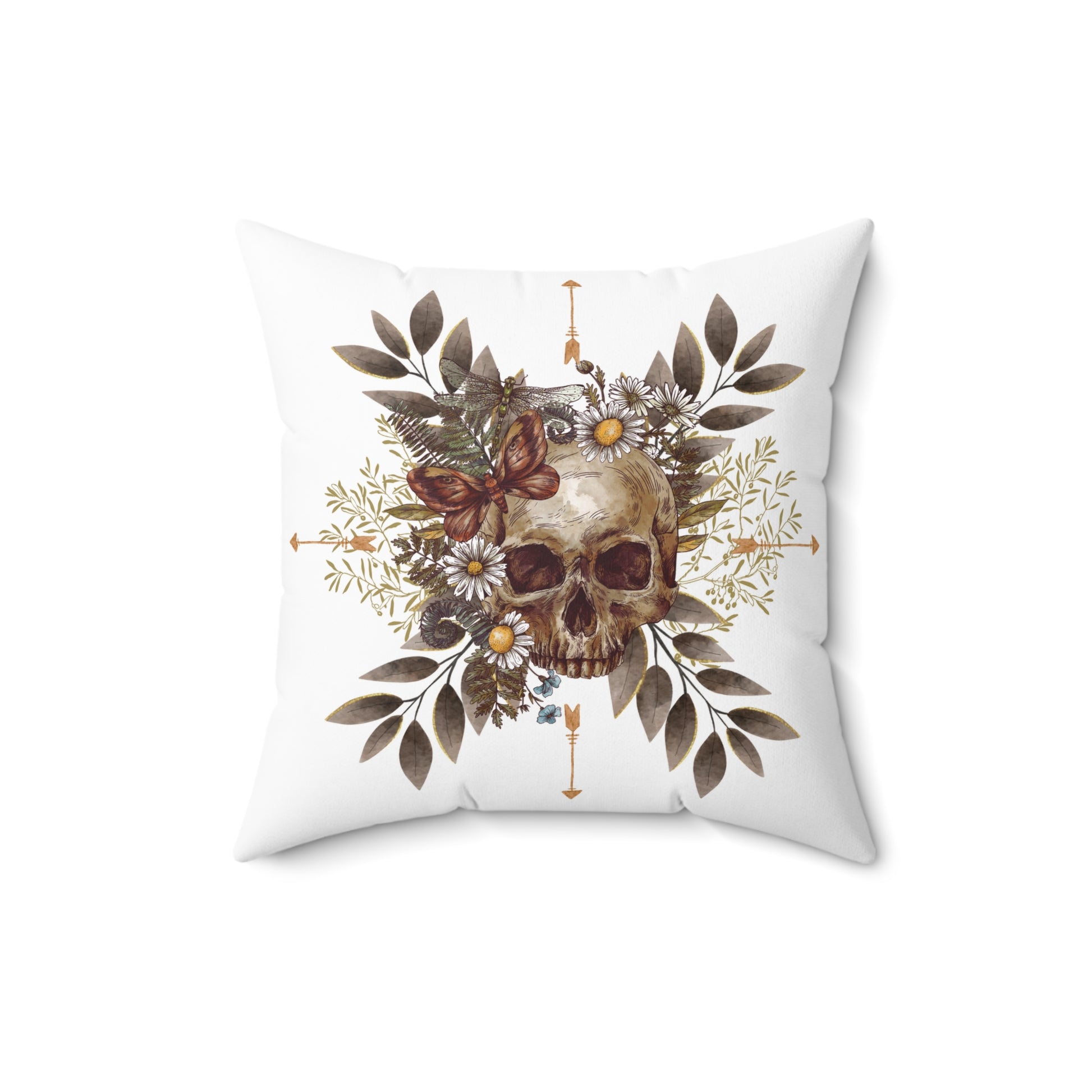 Wildwood Whisper Skull Pillow in white - Aurora Corner Shop