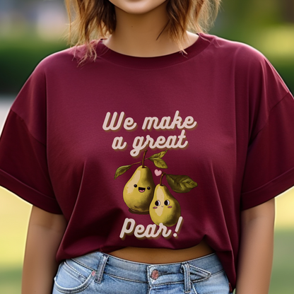 Great Pear Unisex Heavy Cotton Tee -  Pear couple T-shirt - Aurora Corner Shop