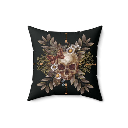 Wildwood Whisper Skull Pillow in black