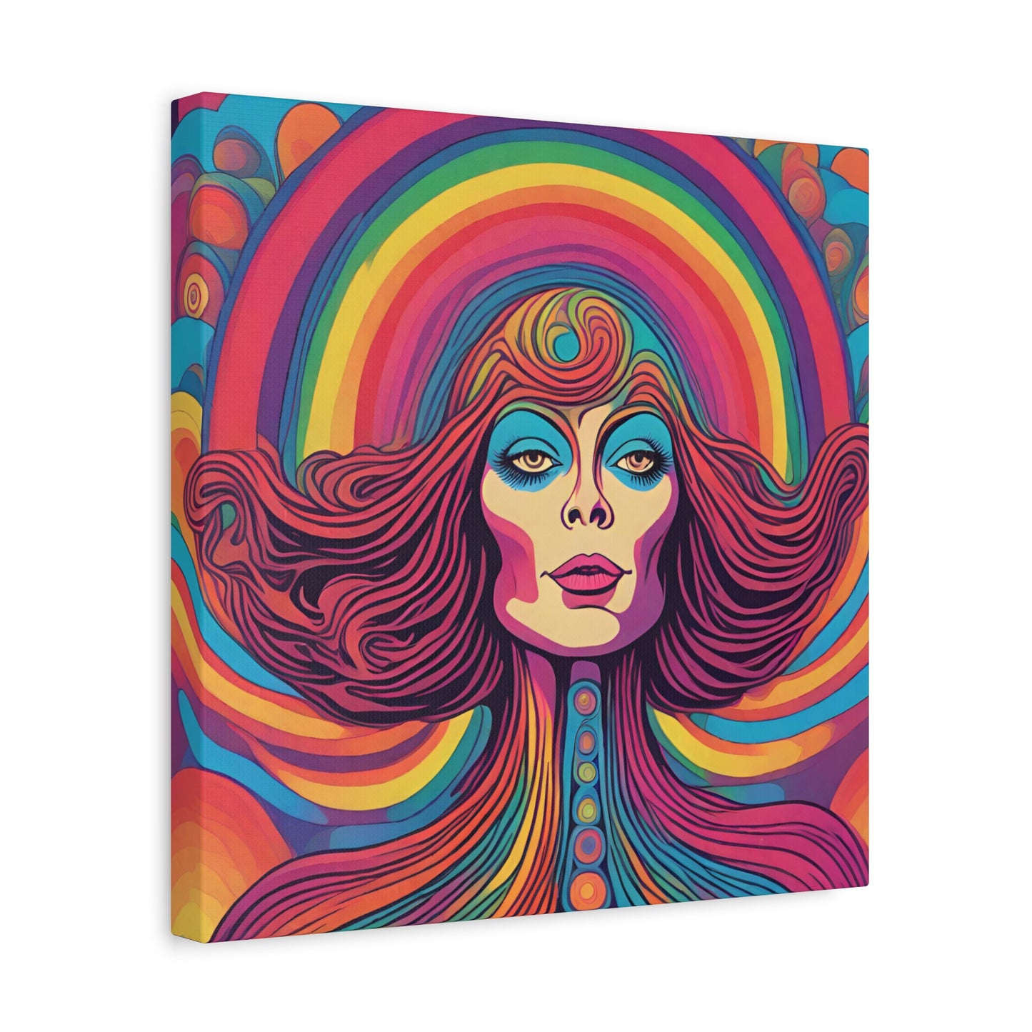 Psychedelic Boho Woman Canvas Art - Celebrate Bohemian Elegance - Matte Canvas wall art