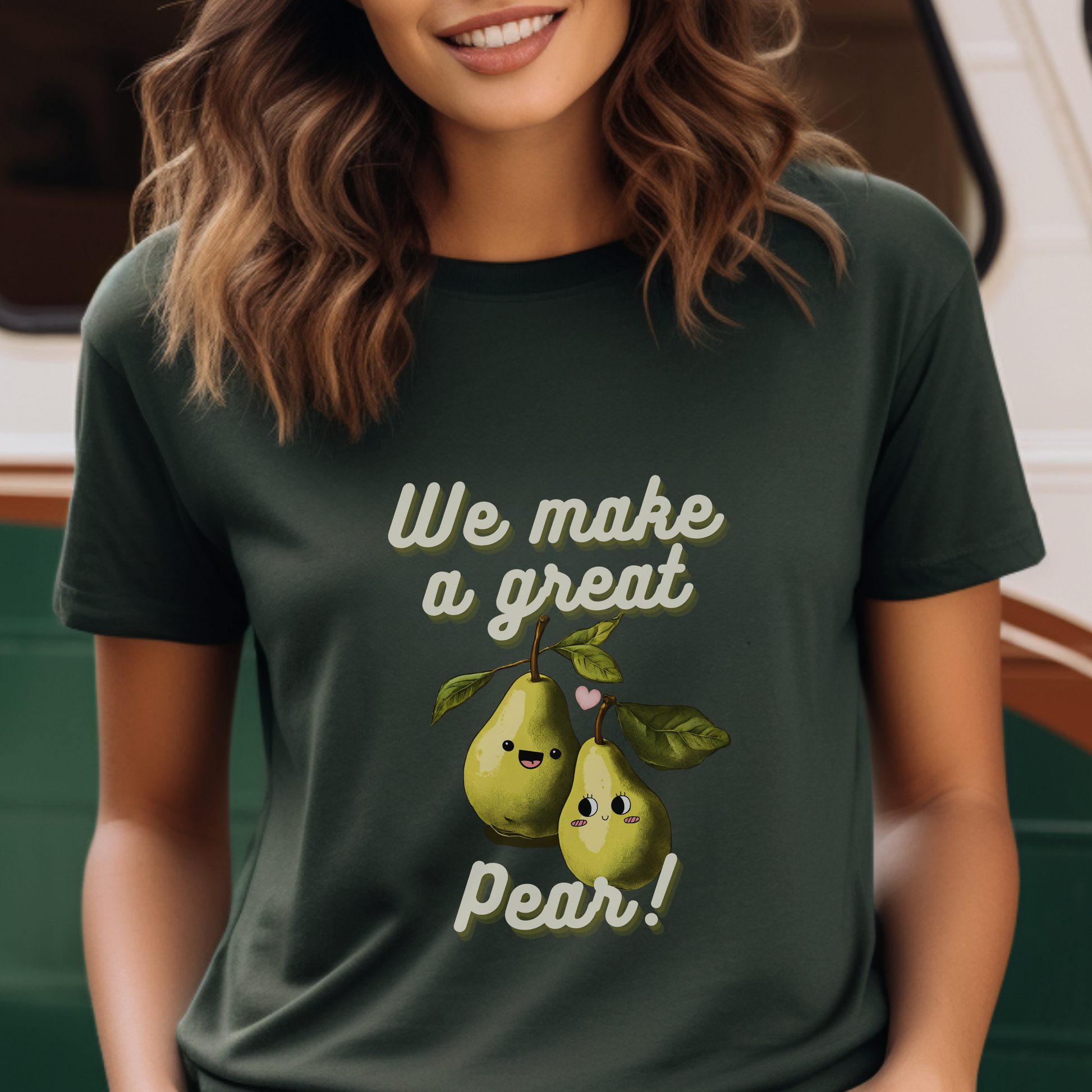 Great Pear Unisex Heavy Cotton Tee -  Pear couple T-shirt - Aurora Corner Shop