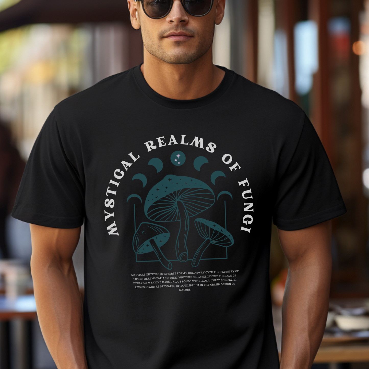 Mystical Realms of the fungi Unisex Heavy Cotton Tee - Mushroom t-shirt - Aurora Corner Shop