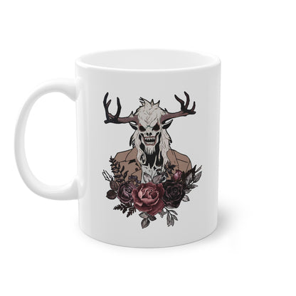 Wendigo Mug floral - Monster Floral Gifts Folk Art Housewarming Gothic Birthday Gift Funny Creepy Weird Stuff Quirky Whimsical Tea Cup Goth