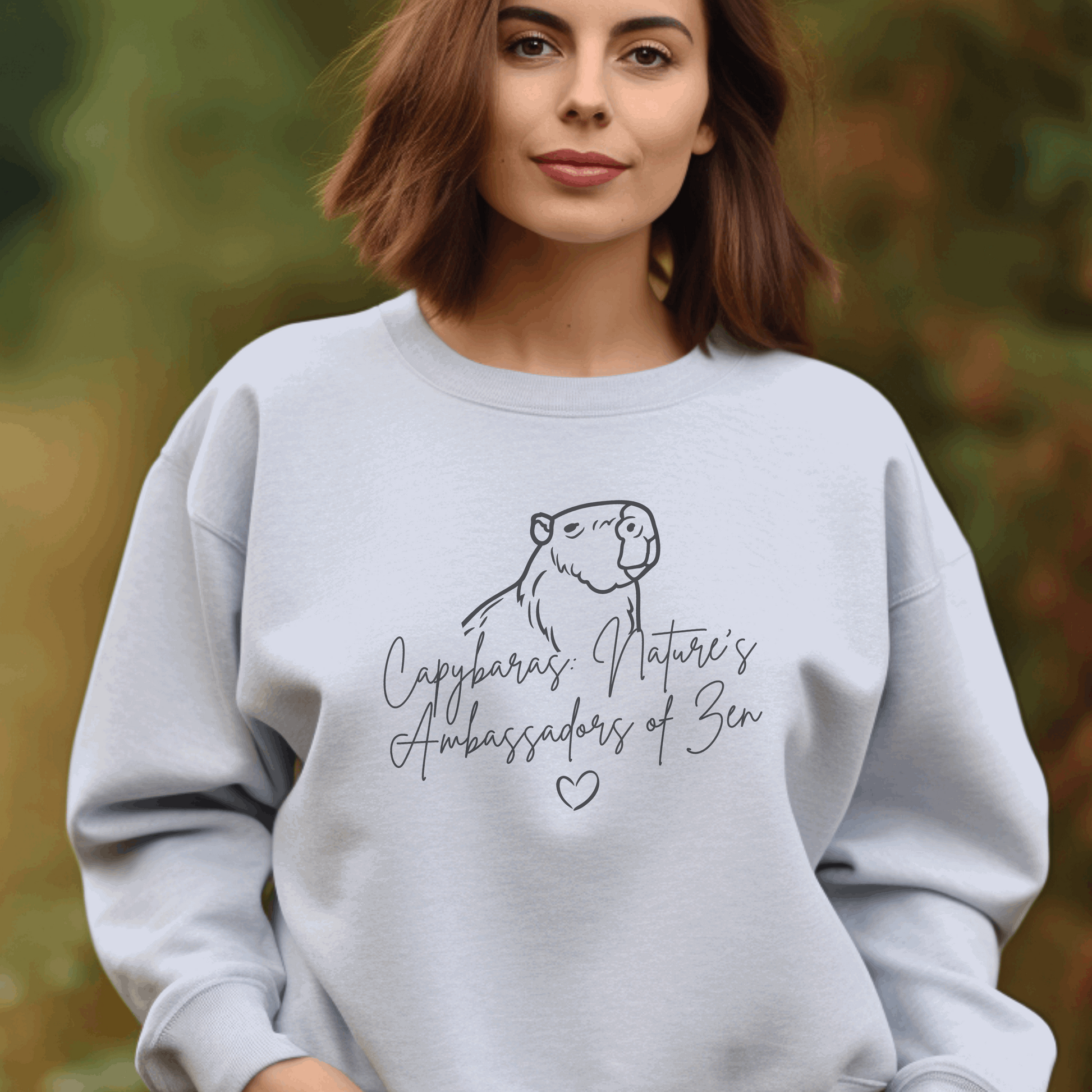 Capybaras: Nature's Ambassadors of Zen Crewneck Sweatshirt - Aurora Corner Shop