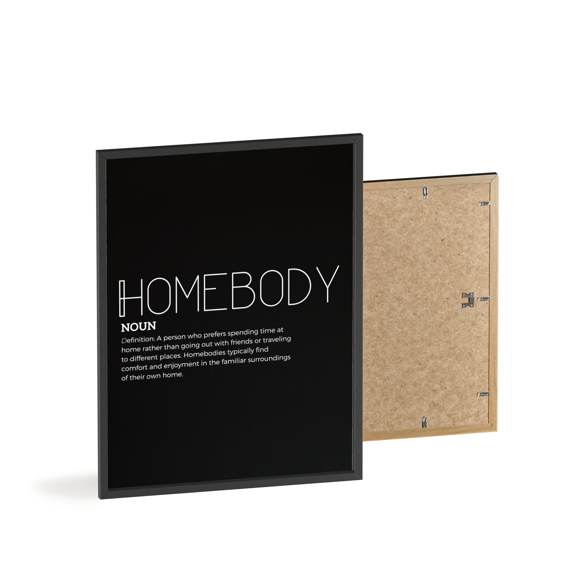 Homebody Poster with Wooden Frame - Black - Aurora Corner Shop