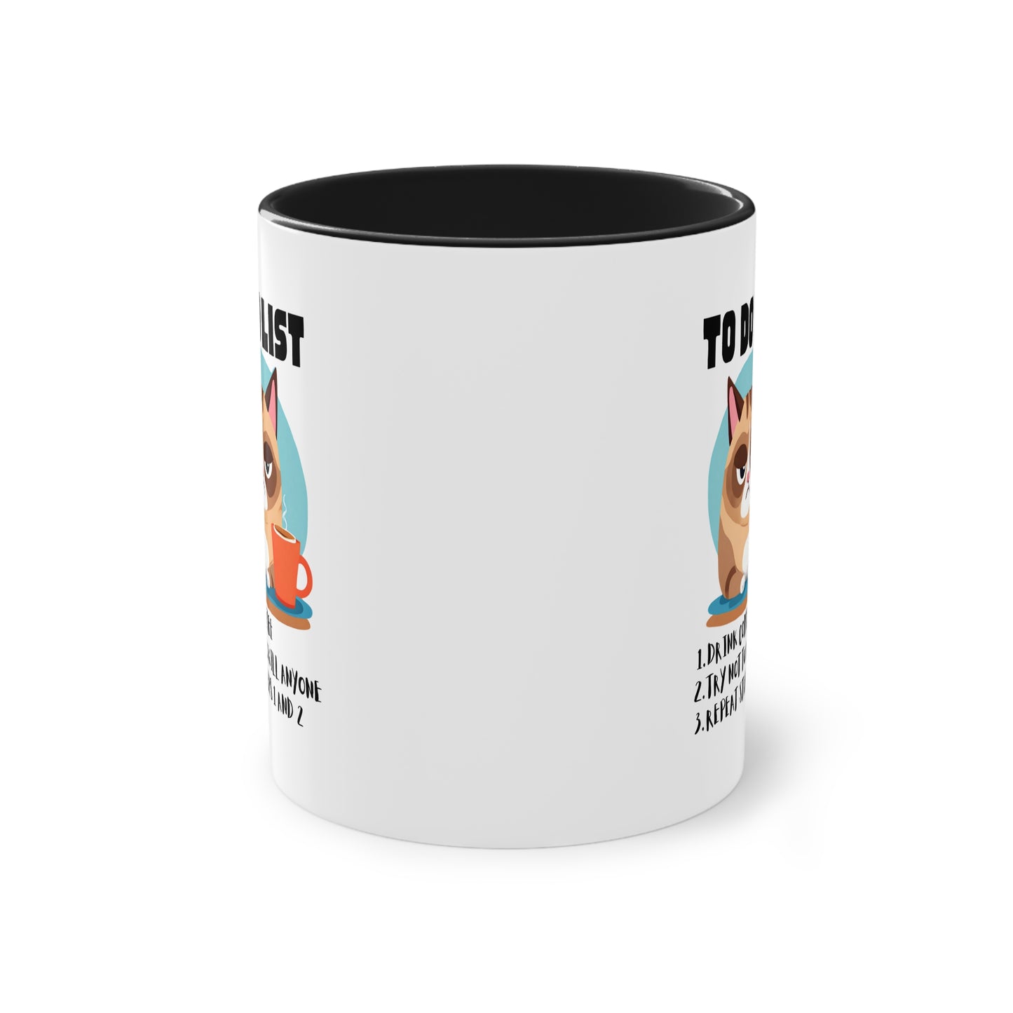Kittys To do List - Two-Tone Coffee Mug - Cat mug