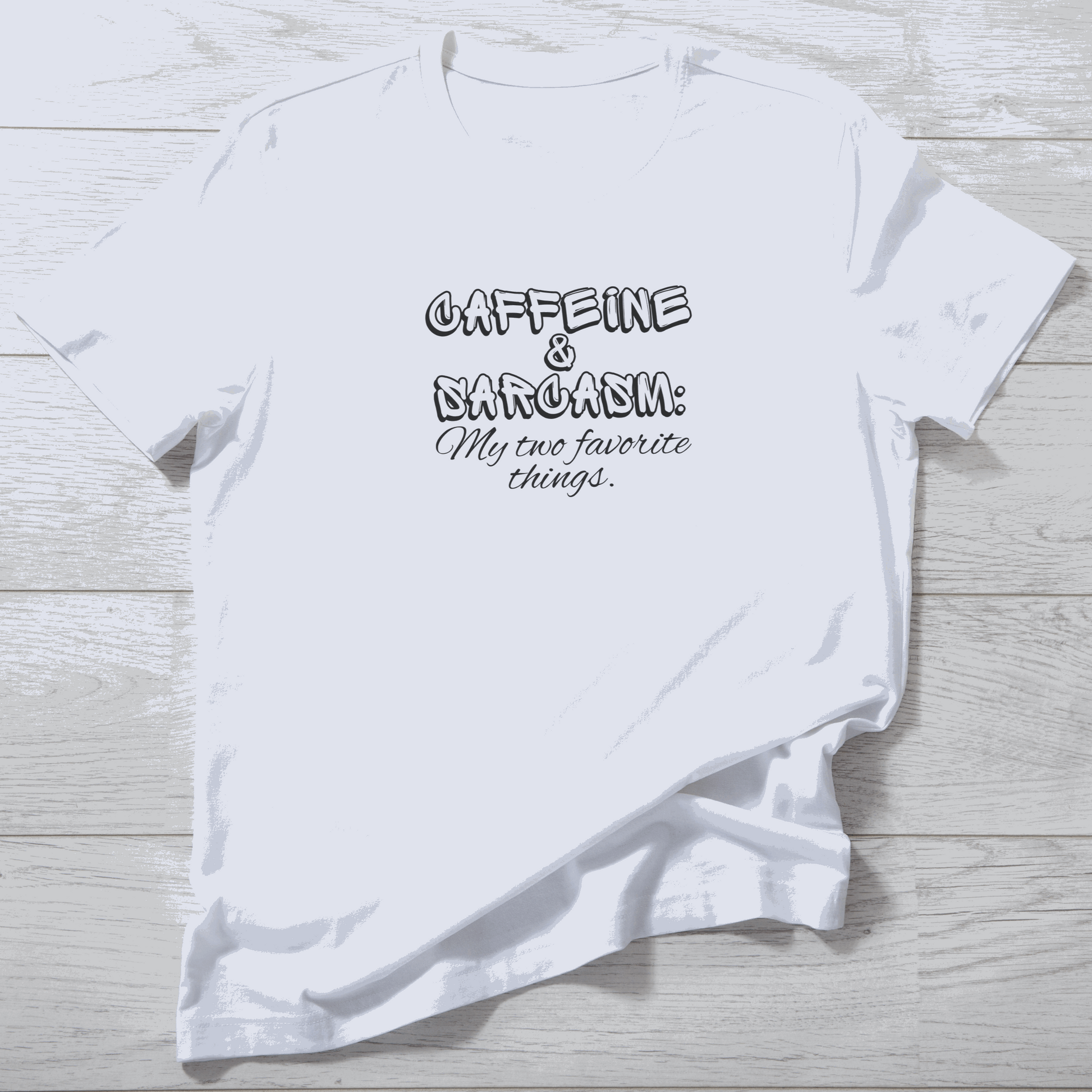 Caffeine & sarcasm Unisex Heavy Cotton Tee - sarcasm and coffee t-shirt - Aurora Corner Shop