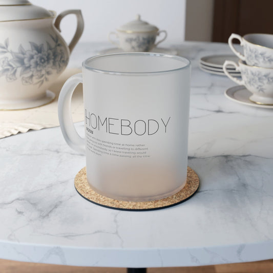 Homebody Frosted Glass Mug - Minimalist glass mug - Aurora Corner Shop