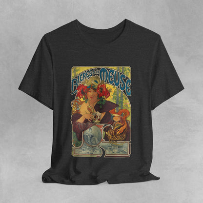 Vintage French Art Nouveau t shirt Vintage advertisement Design Unisex Organic Cotton T-Shirt with Alphonse Mucha Art, Art Nouveau tee