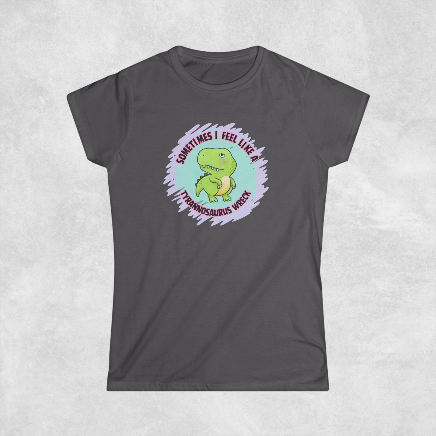 Tyrannosaurus Wreck Womens Tee, Graphic tees for women, Novelty t shirts women, cute funny shirt for girls, cute dino shirt, T-Rex t-shirt