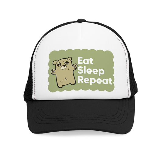 Eat sleep repeat Trucker cap, Funny Hat vintage style snapback ,Retro Vintage style funny trucker hat women men silly cap gag gift for adult