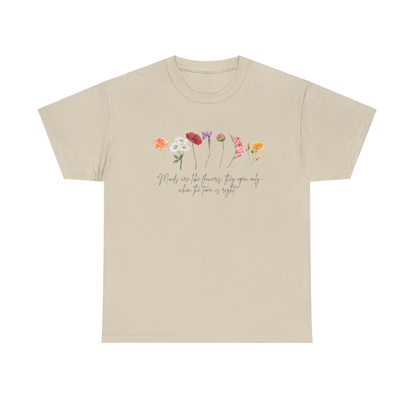 Dainty floral tee with inspirational quote - Cotton T-shirt - Watercolor flowers