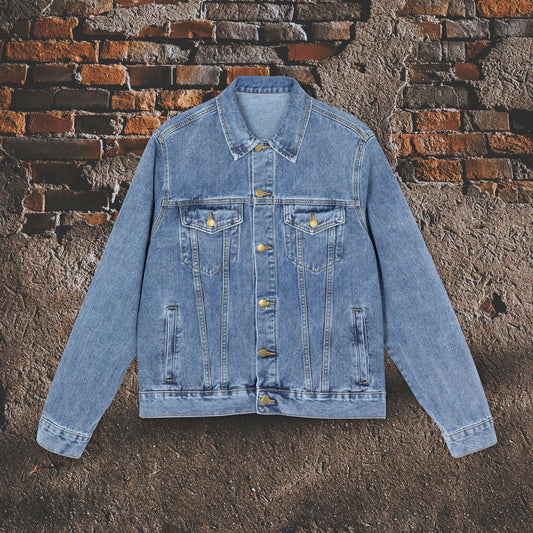 Wendigo Mens Jacket vintage style 80's 90's denim jeans jacket trucker jacket Creepy Scary Shirt Weird Stuff Naturecore Cryptid Denim Jacket