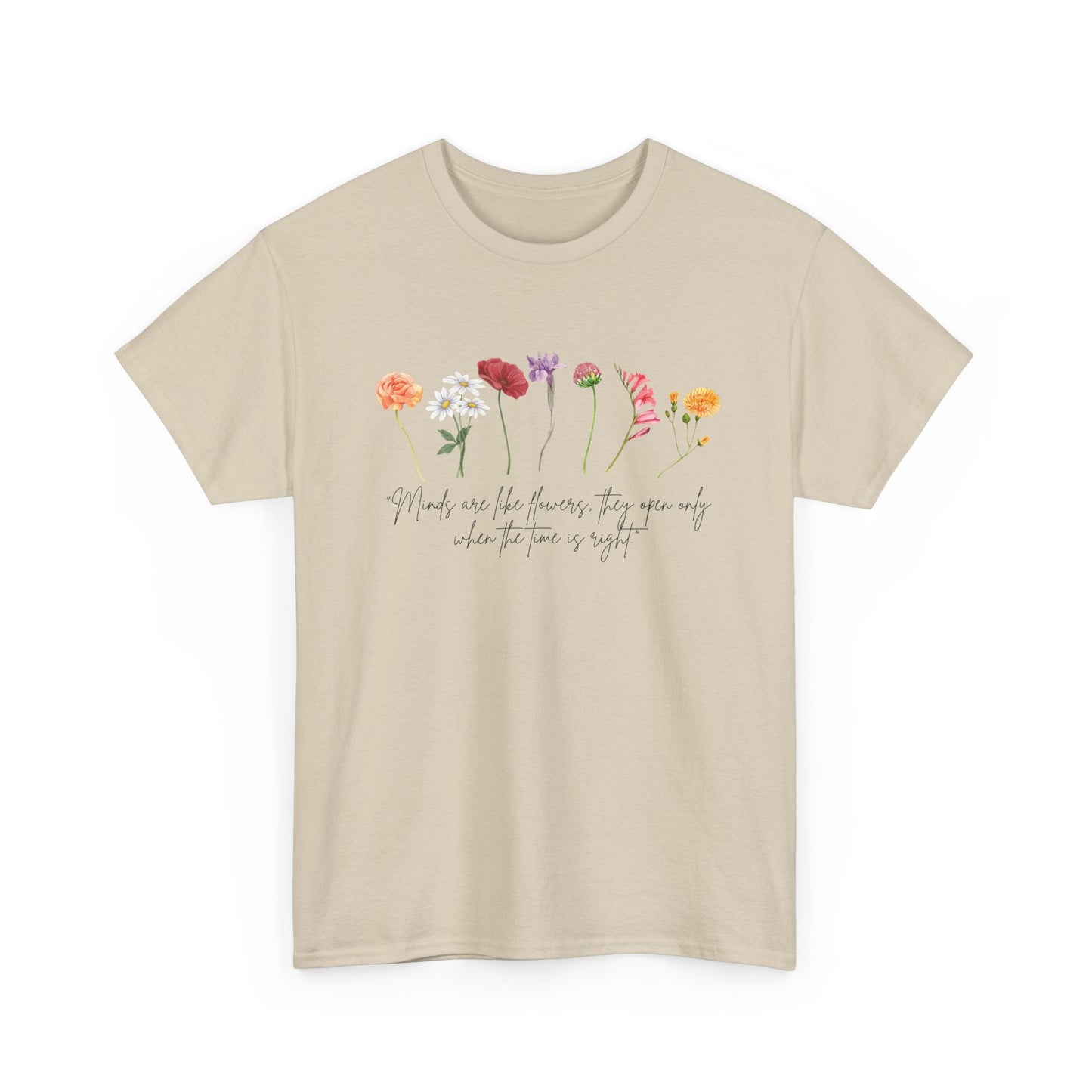 Dainty floral tee with inspirational quote - Cotton T-shirt - Watercolor flowers