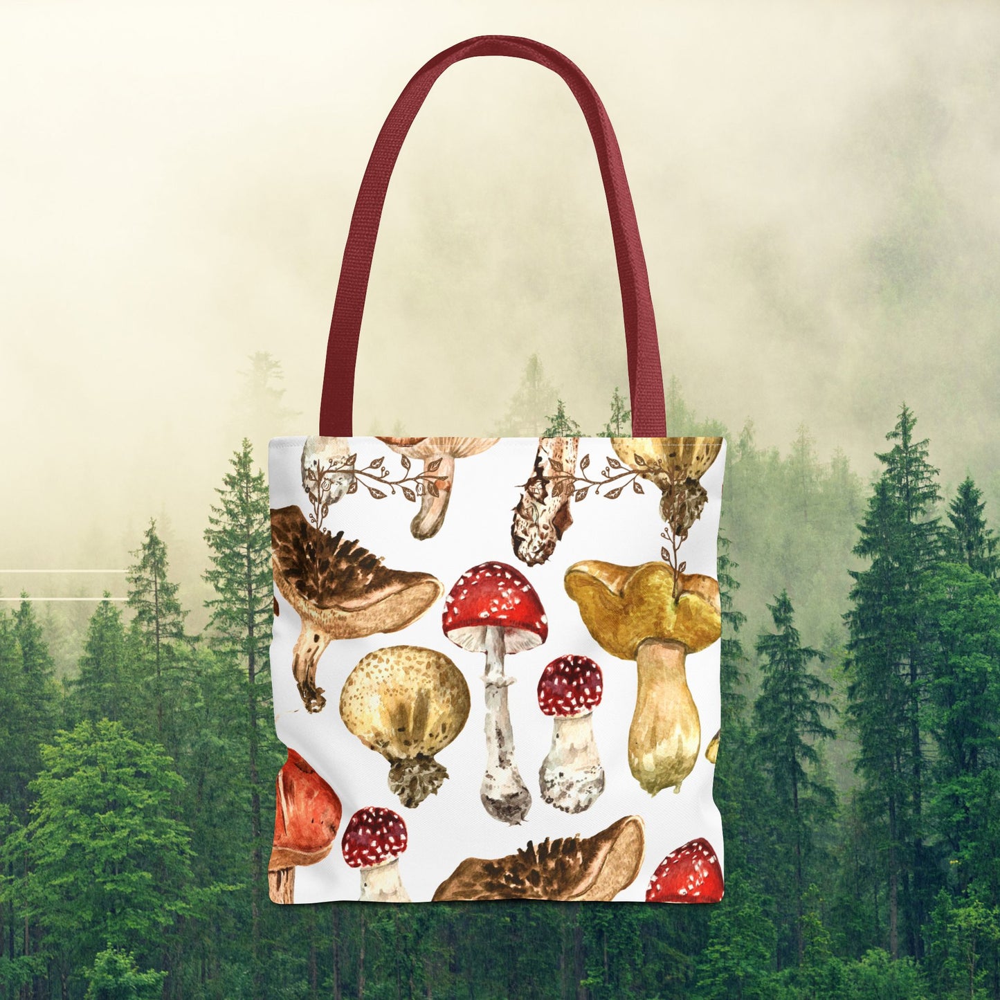 Fun-gi Delight Tote Bag in White: Carry Your Love for Mushrooms Everywhere!