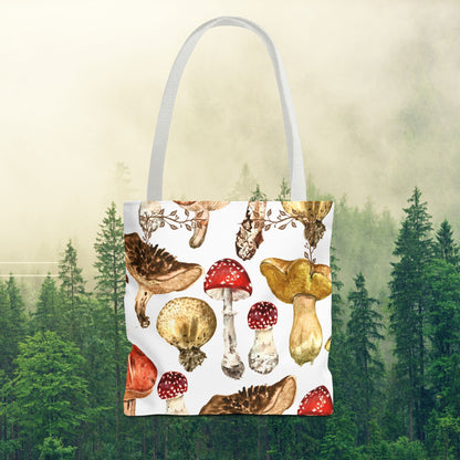 Fun-gi Delight Tote Bag in White: Carry Your Love for Mushrooms Everywhere!