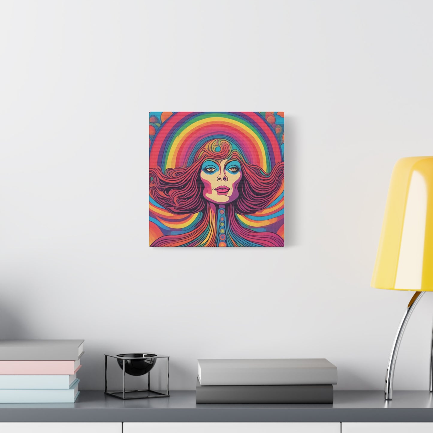 Psychedelic Boho Woman Canvas Art - Celebrate Bohemian Elegance - Matte Canvas wall art