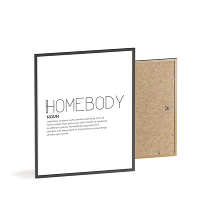 Homebody Poster with Wooden Frame - White