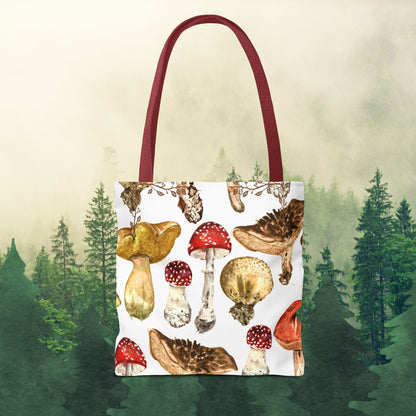 Fun-gi Delight Tote Bag in White: Carry Your Love for Mushrooms Everywhere!