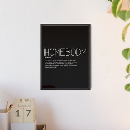 Homebody Poster with Wooden Frame - Black - Aurora Corner Shop