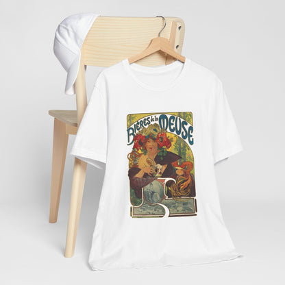 Vintage French Art Nouveau t shirt Vintage advertisement Design Unisex Organic Cotton T-Shirt with Alphonse Mucha Art, Art Nouveau tee