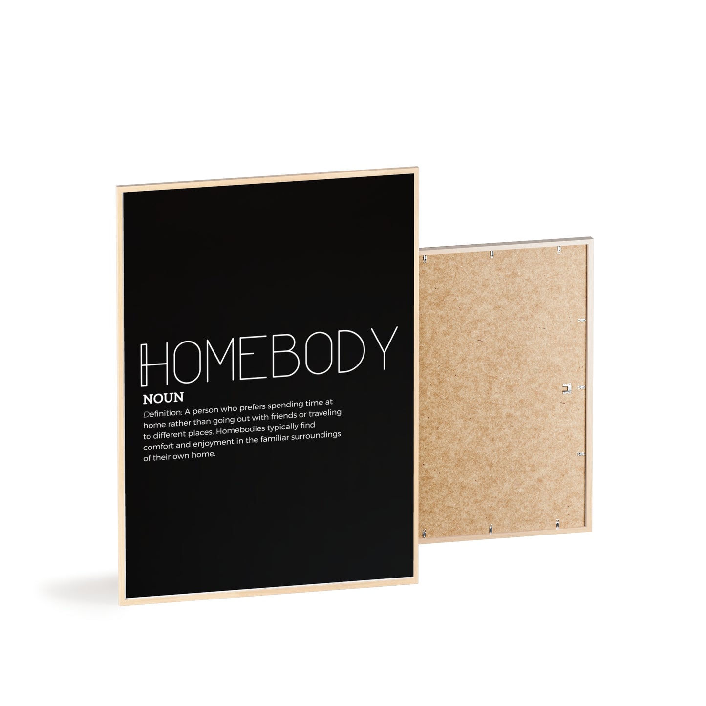 Homebody Poster with Wooden Frame - Black - Aurora Corner Shop