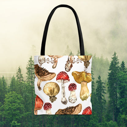 Fun-gi Delight Tote Bag in White: Carry Your Love for Mushrooms Everywhere!