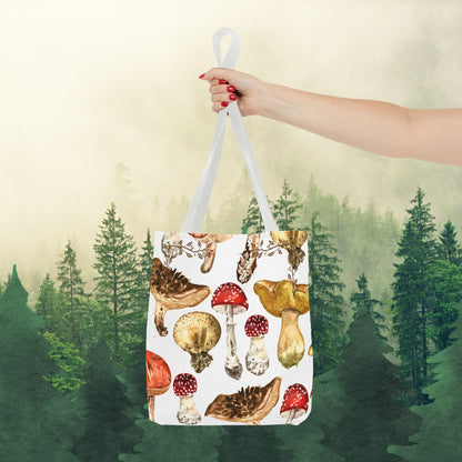 Fun-gi Delight Tote Bag in White: Carry Your Love for Mushrooms Everywhere!