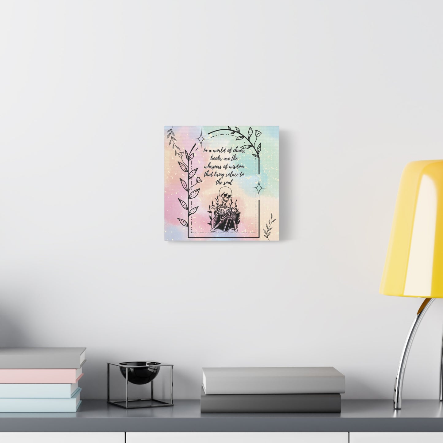 Books are the whispers of wisdom Matte Canvas wall art