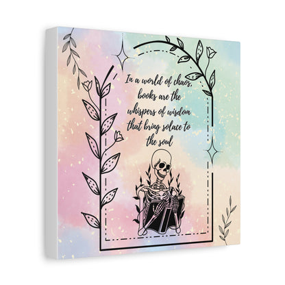 Books are the whispers of wisdom Matte Canvas wall art