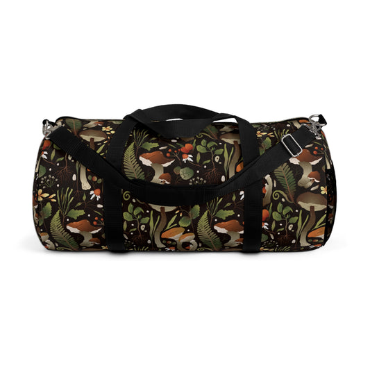 Mushroom Cottagecore duffel bag  Maximalist mushroom Travel Bag large weekender with shoulder strap duffle bag forerstcore nature duffel bag