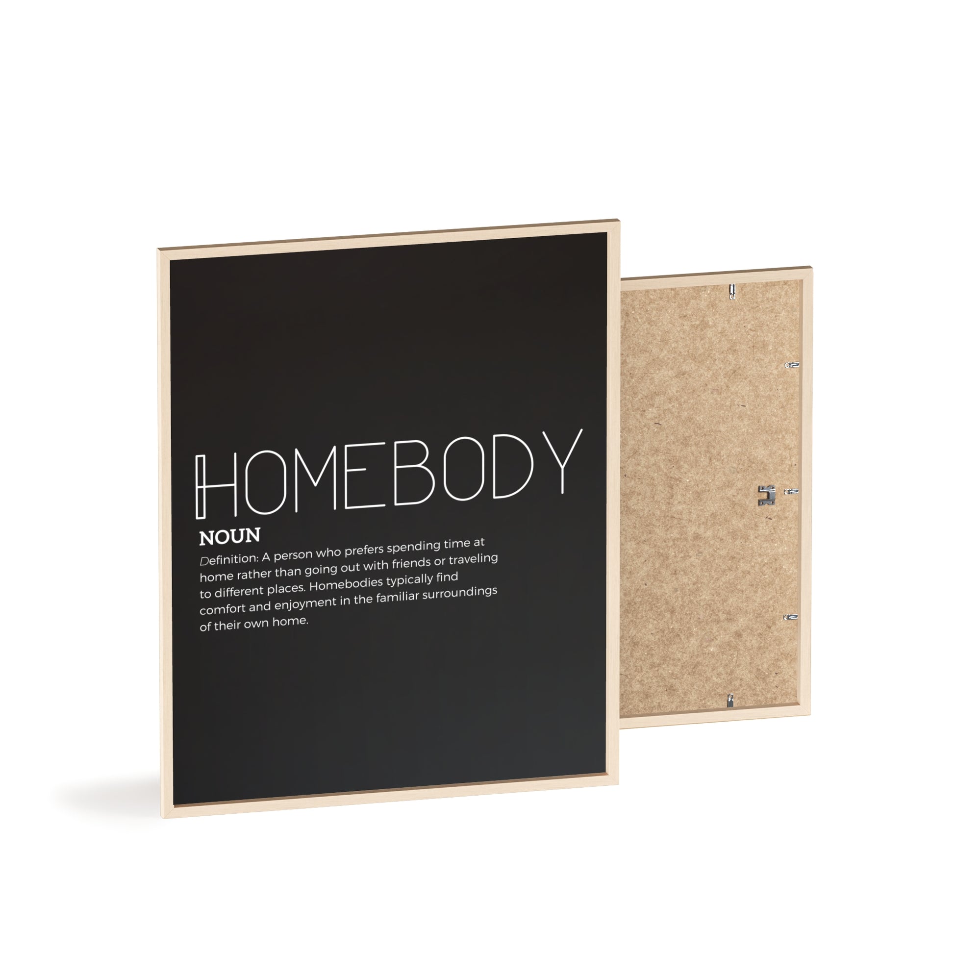 Homebody Poster with Wooden Frame - Black - Aurora Corner Shop