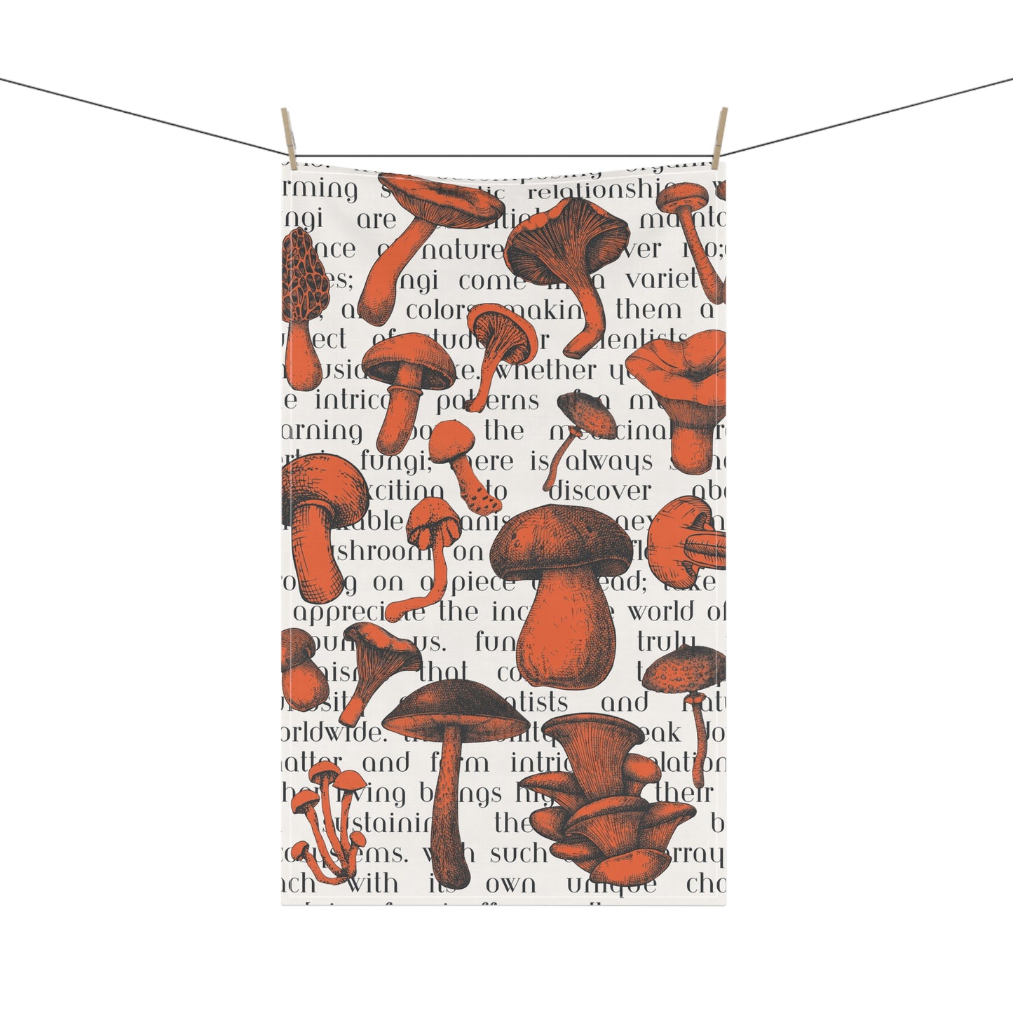 Nature's bounty Mushroom Kitchen Towel - Fungi design - Nature inspired home decor