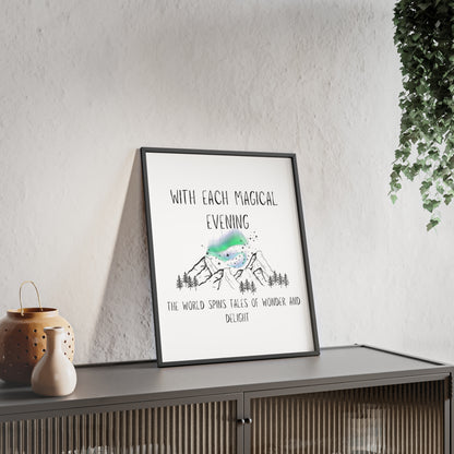 Magical Aurora Borealis Poster with Wooden Frame - Aurora Corner Shop