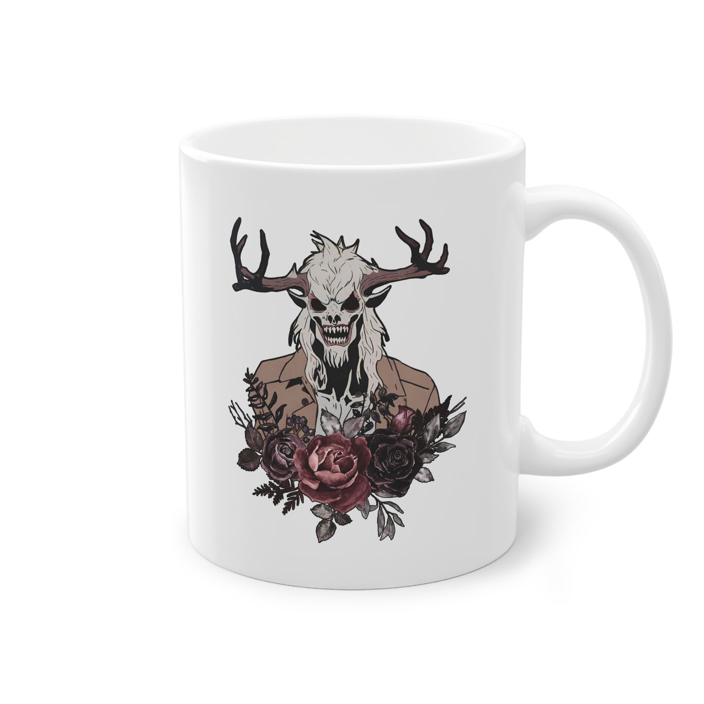 Wendigo Mug floral - Monster Floral Gifts Folk Art Housewarming Gothic Birthday Gift Funny Creepy Weird Stuff Quirky Whimsical Tea Cup Goth