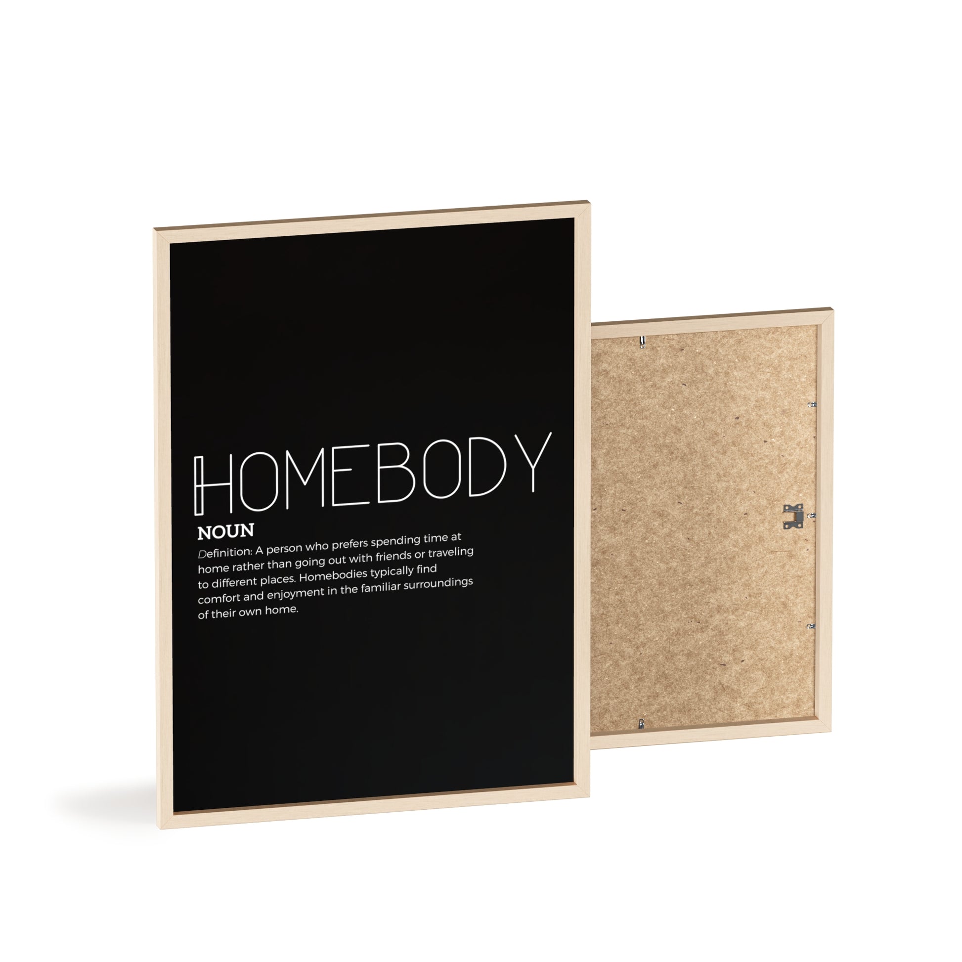 Homebody Poster with Wooden Frame - Black - Aurora Corner Shop