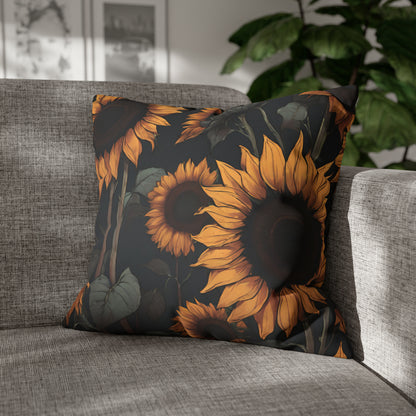 Moody Sunflowers - Dark florals Pillow Case - Aurora Corner Shop