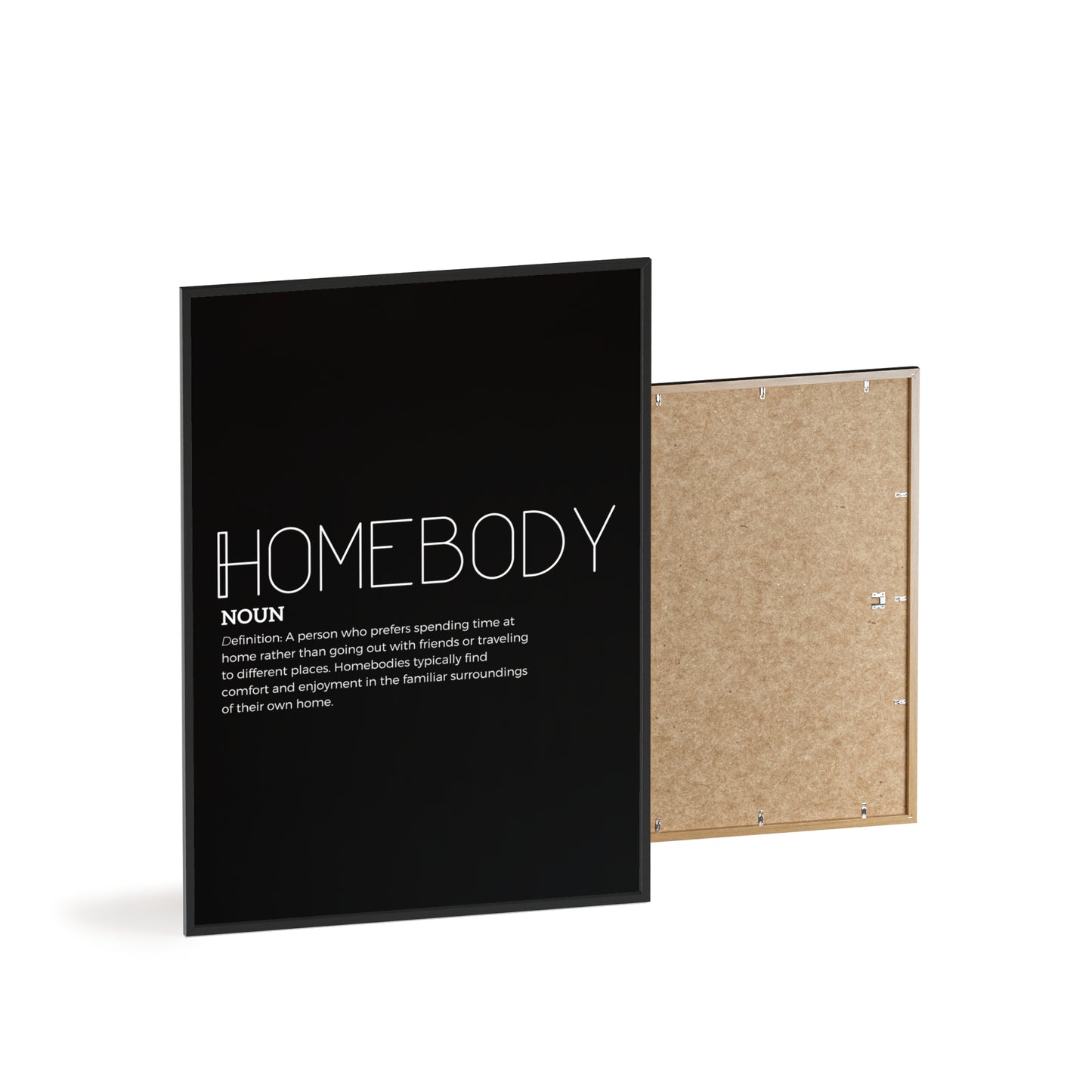 Homebody Poster with Wooden Frame - Black - Aurora Corner Shop