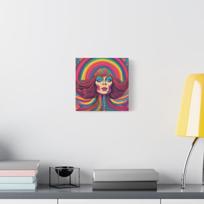 Psychedelic Boho Woman Canvas Art - Celebrate Bohemian Elegance - Matte Canvas wall art