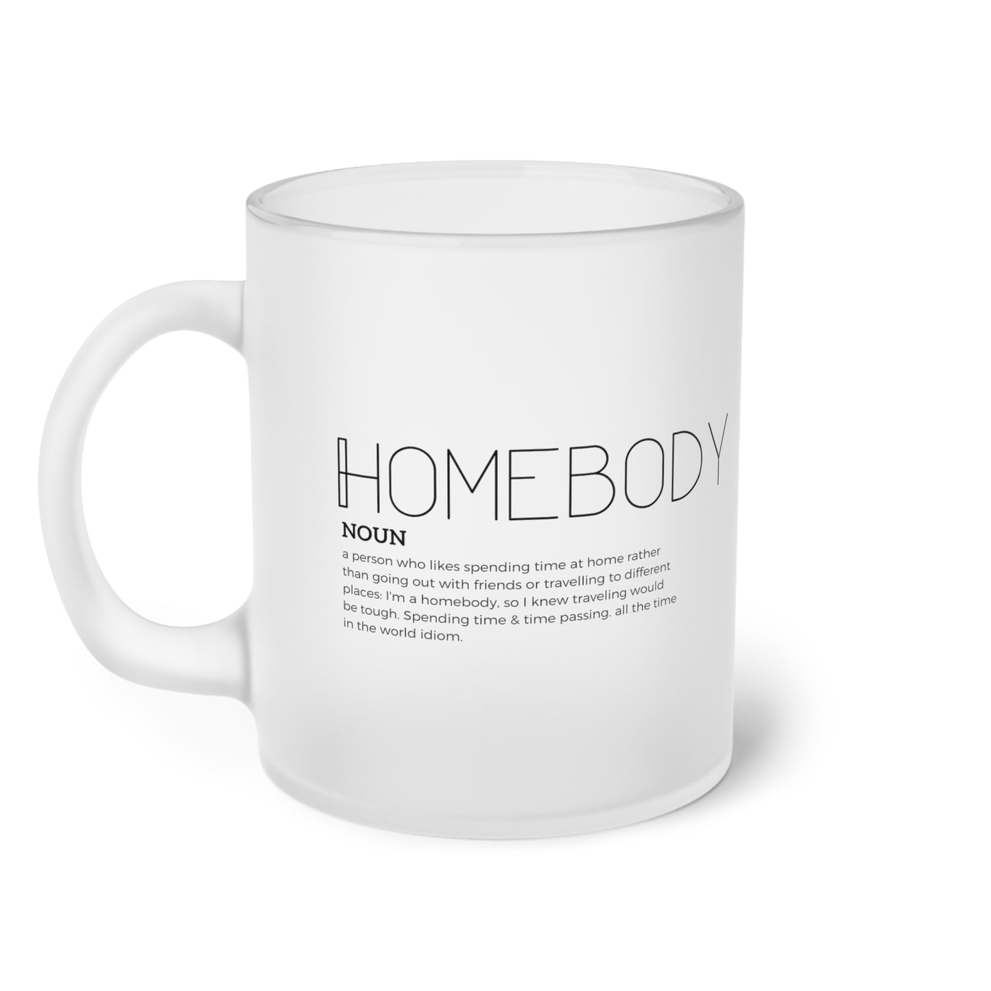 Homebody Frosted Glass Mug - Minimalist glass mug - Aurora Corner Shop