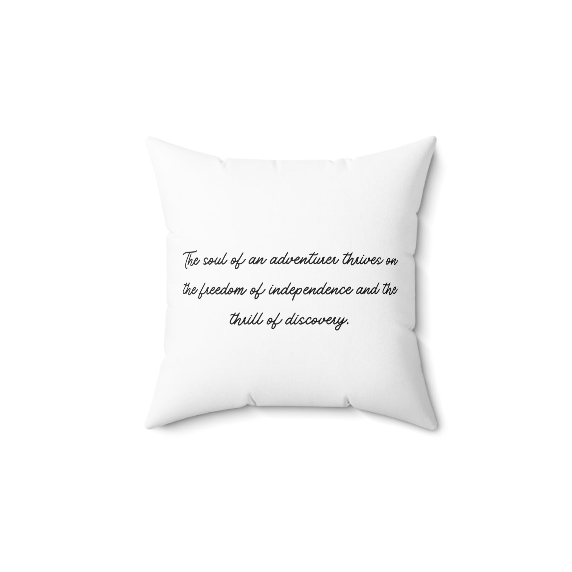 Soul of an adventurer square pillow in white - Aurora Corner Shop