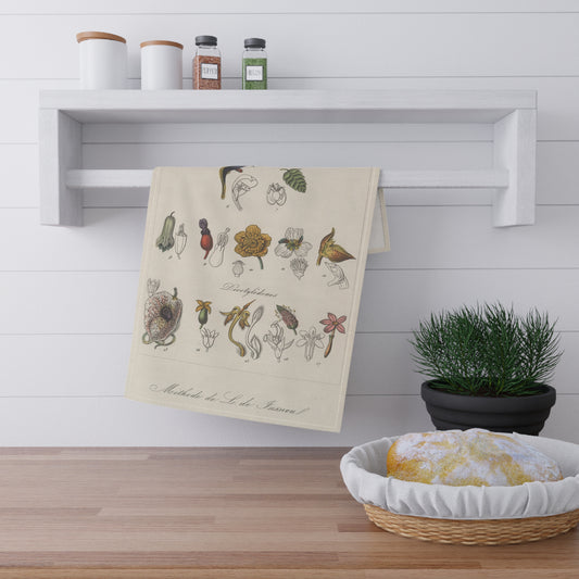 Botanical kitchen towel, Mushroom tea towel, Vintage Botanical illustration, wildflowers kitchen tea towel, cottagecore tea towel