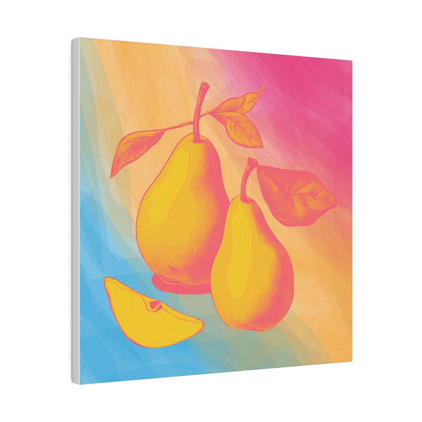 Color splash Pear Matte Canvas - fruit wall art - Aurora Corner Shop