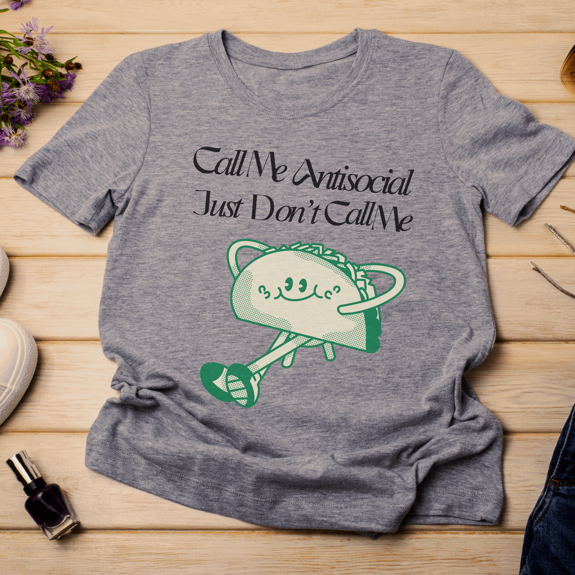 Call me Antisocial just don't call me tshirt- The Antisocial Taco t-shirt -  funny tshirt - meme shirt - Gift for introvert - Aurora Corner Shop