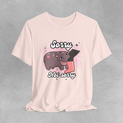 Adorable Pygmy Hippo Graphic Tee featuring a cute design of a viral baby hippo meme, made from soft cotton, perfect for animal lovers and casual wear, ideal for gifts and nature enthusiasts