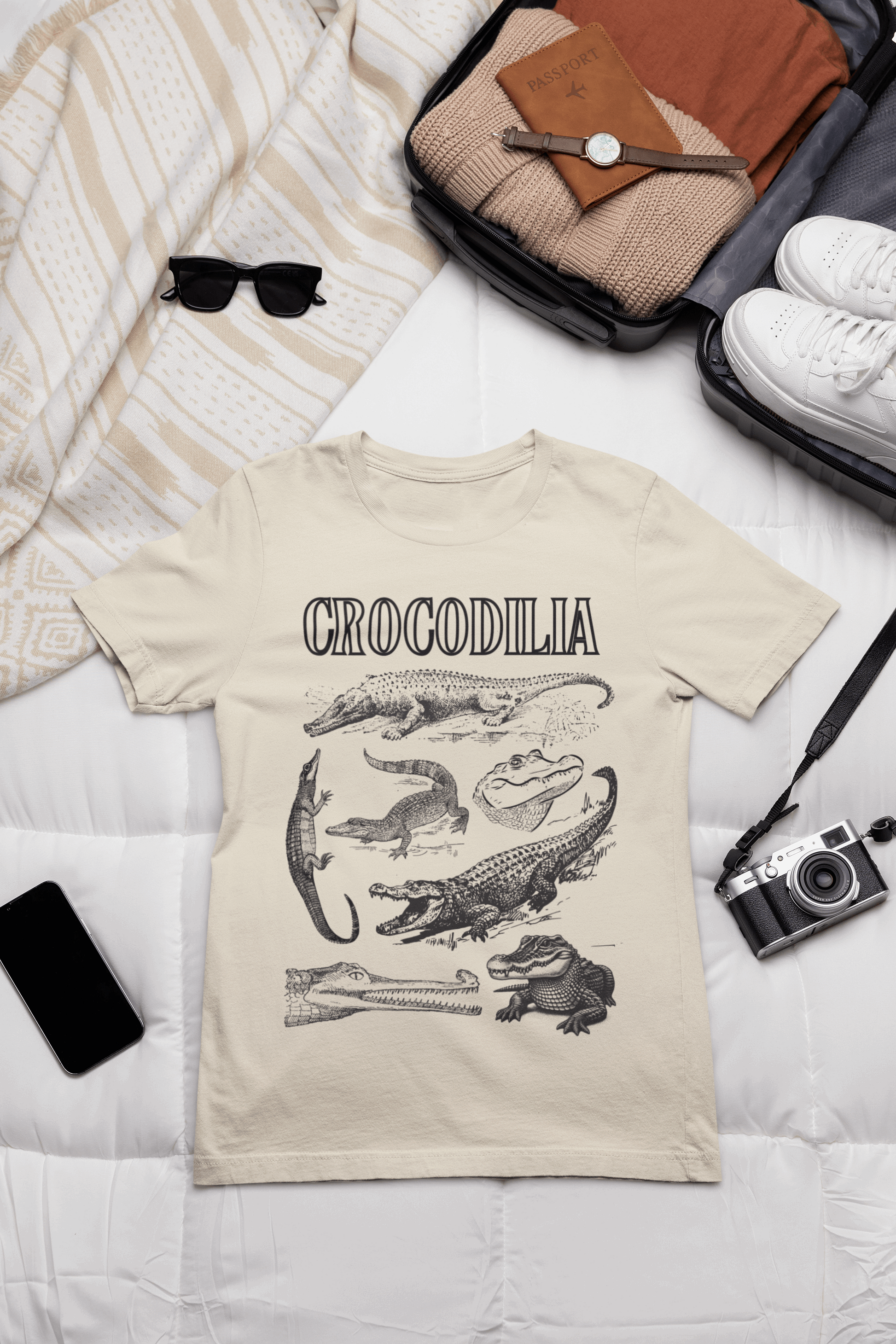 Crocodilia Herpetology t shirt, crocodile t shirt, alligator t shirt, gharial t shirt, lizard t shirt, vintage style zoology shirt animal