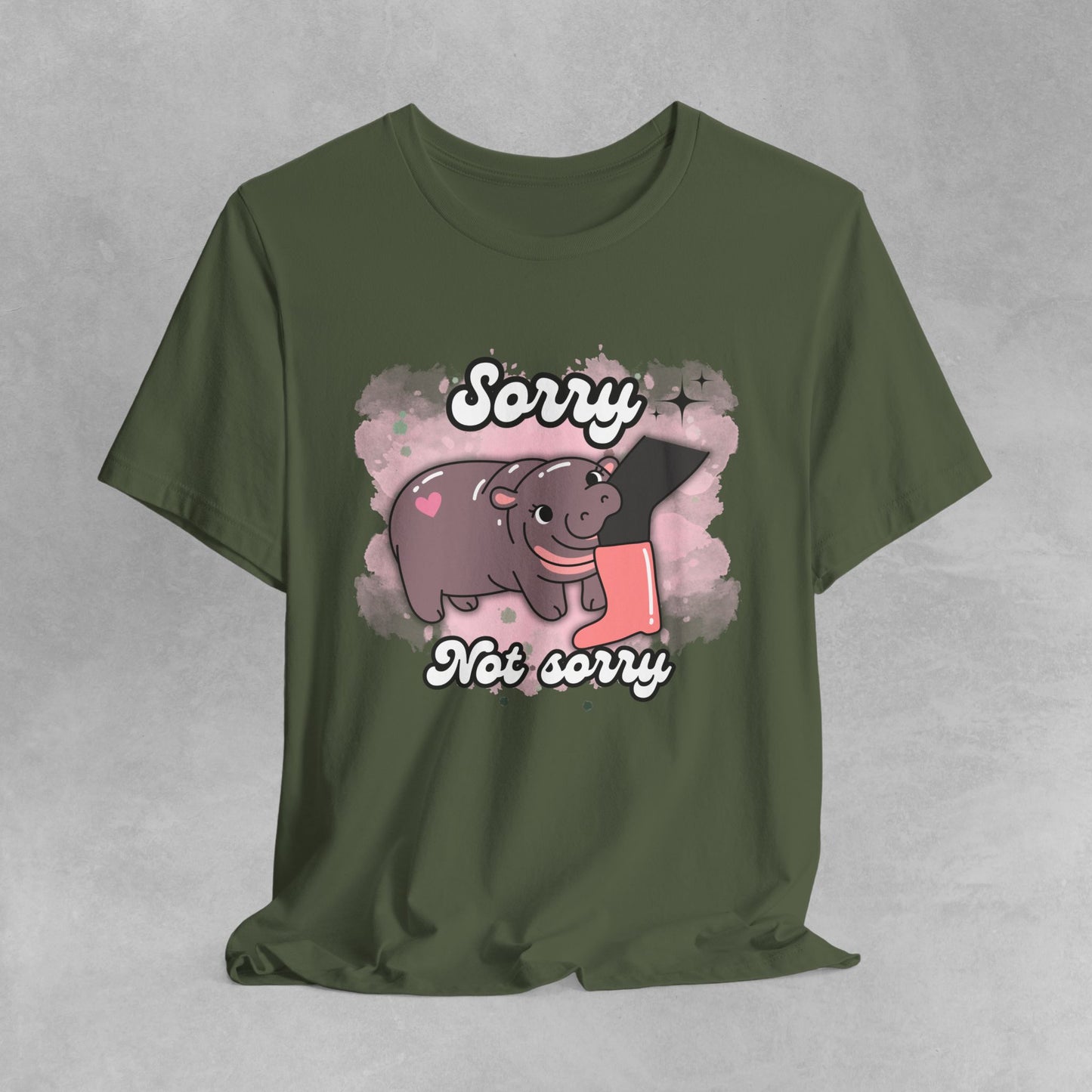Adorable Pygmy Hippo Graphic Tee featuring a cute design of a viral baby hippo meme, made from soft cotton, perfect for animal lovers and casual wear, ideal for gifts and nature enthusiasts
